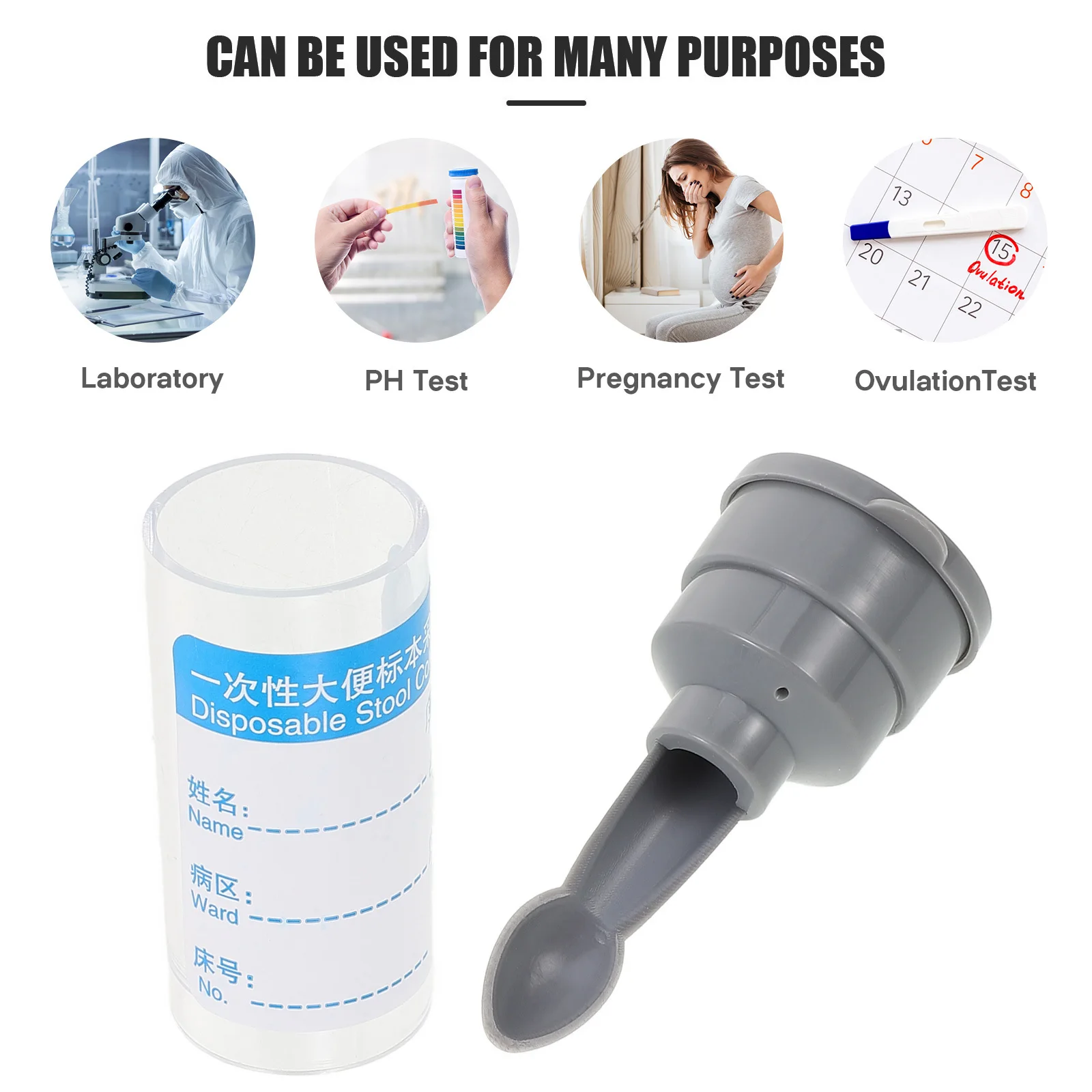 

10pcs Stool Sample Cups With Graduated Markings Plastic Specimen Containers For Medical Testing Teaching Equipment
