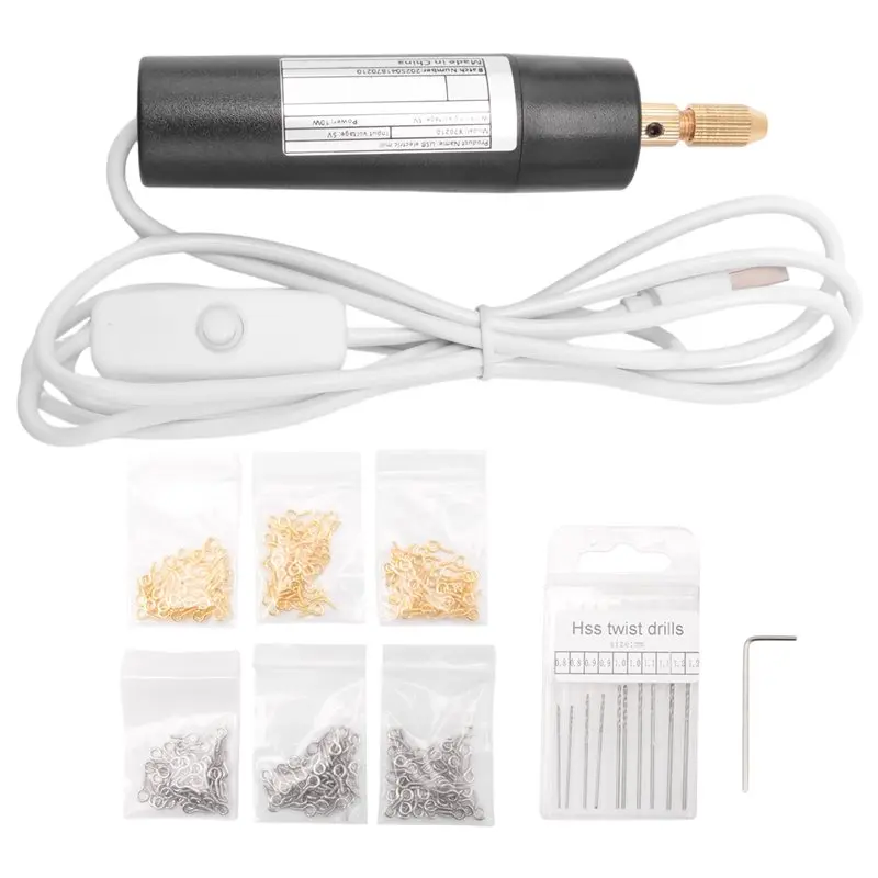 

Top Sale Electric Resin Drill Set,Including Eye Screws,Twist Drill Bits Tools,Electric Mini Drill For DIY Keychains Crafts Makin
