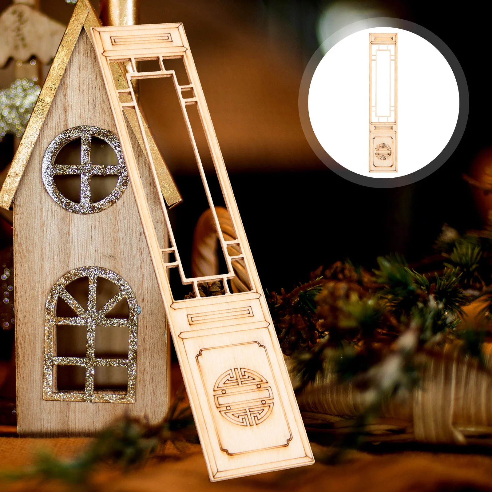 5-delig huisscherm speelgoed grappig decor binnen decoratieve mini houten accessoires voor poppen zandtafel