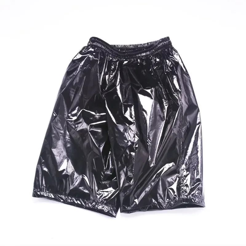 Fashion Men Shiny Metallic Shorts Night Club Dancing Wear Sexy Shorts Plus size 8XL Summer Motorcycle Metallic Short Pants X9097