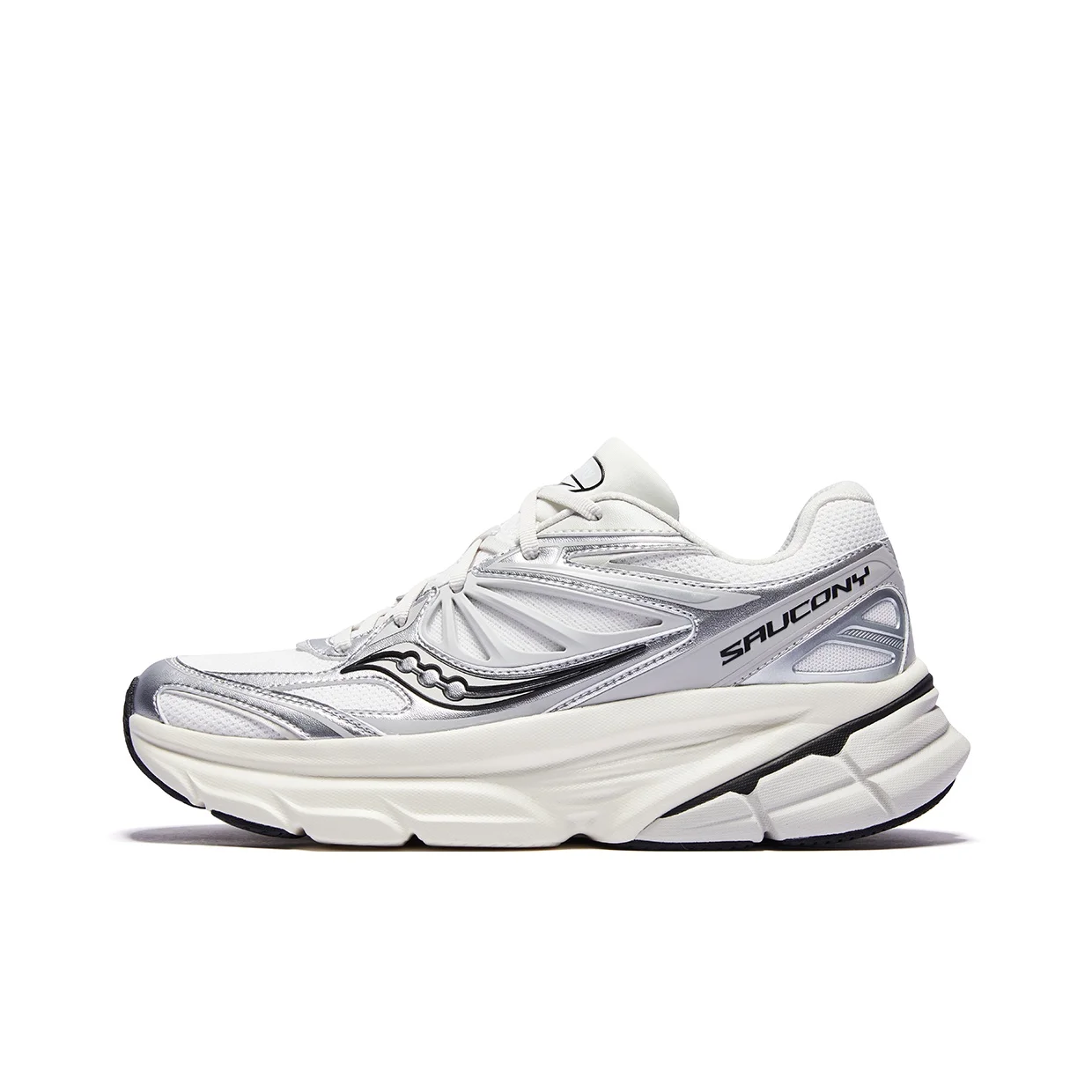 Saucony GUARD 2K Cushioning Abrasion Resistant Low top Casual Running Shoes Unisex White Silver S28237-5
