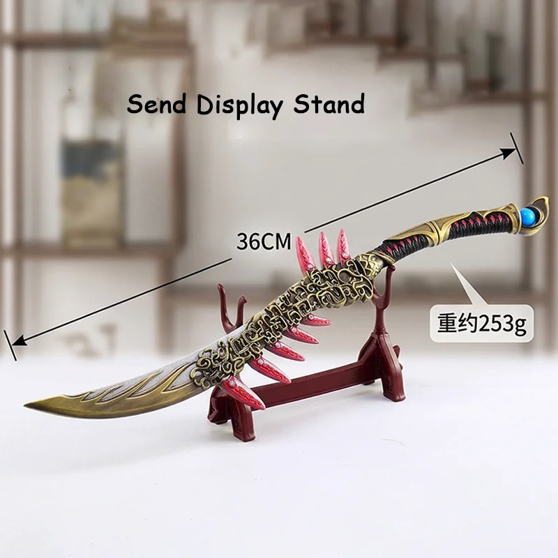 36cm Anime Peripheral Metal Cratfs Sword Model Golden Fuzi Mother Blade Personalized Desktop Ornament Knife Toy Gifts Collection