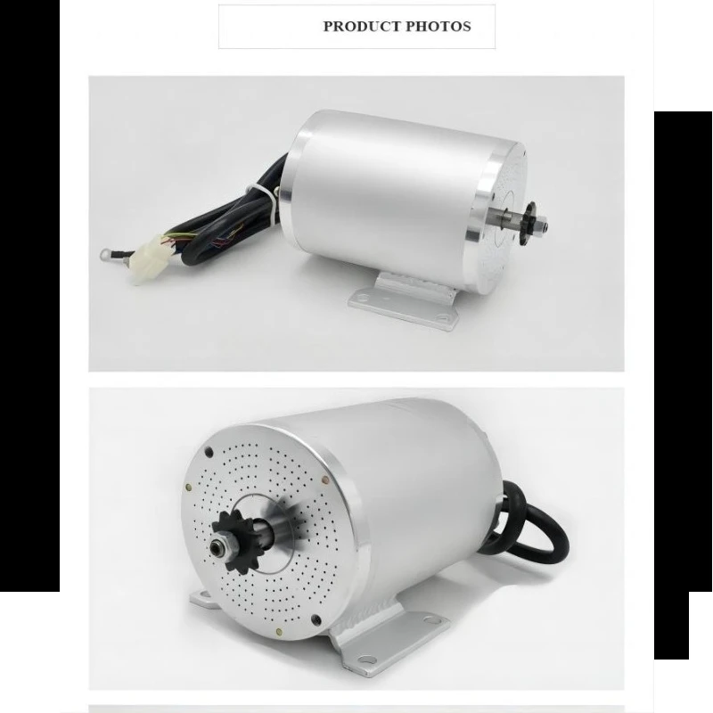 MY1020 36V 48V 800W Brushless DC Motor Kit,DIY Conversion Motor Accessory Set for Electric Motorcycle Go‑Kart Modifying