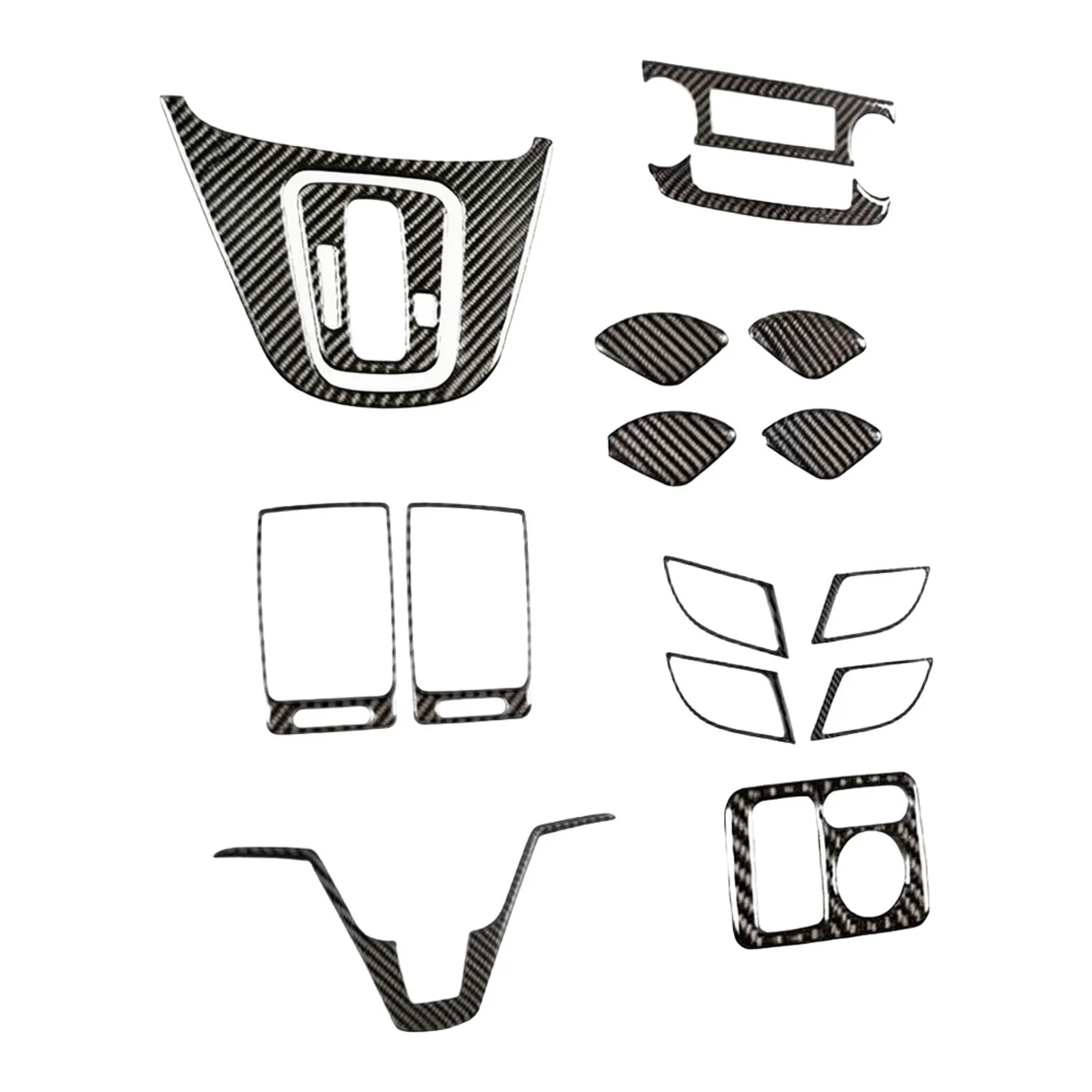 Complete Carbon Fiber Interior Trim Set 16 Pieces for Honda For CRV 2007 to 2011 for custom Fit Covers for Vehicle Inner Panels