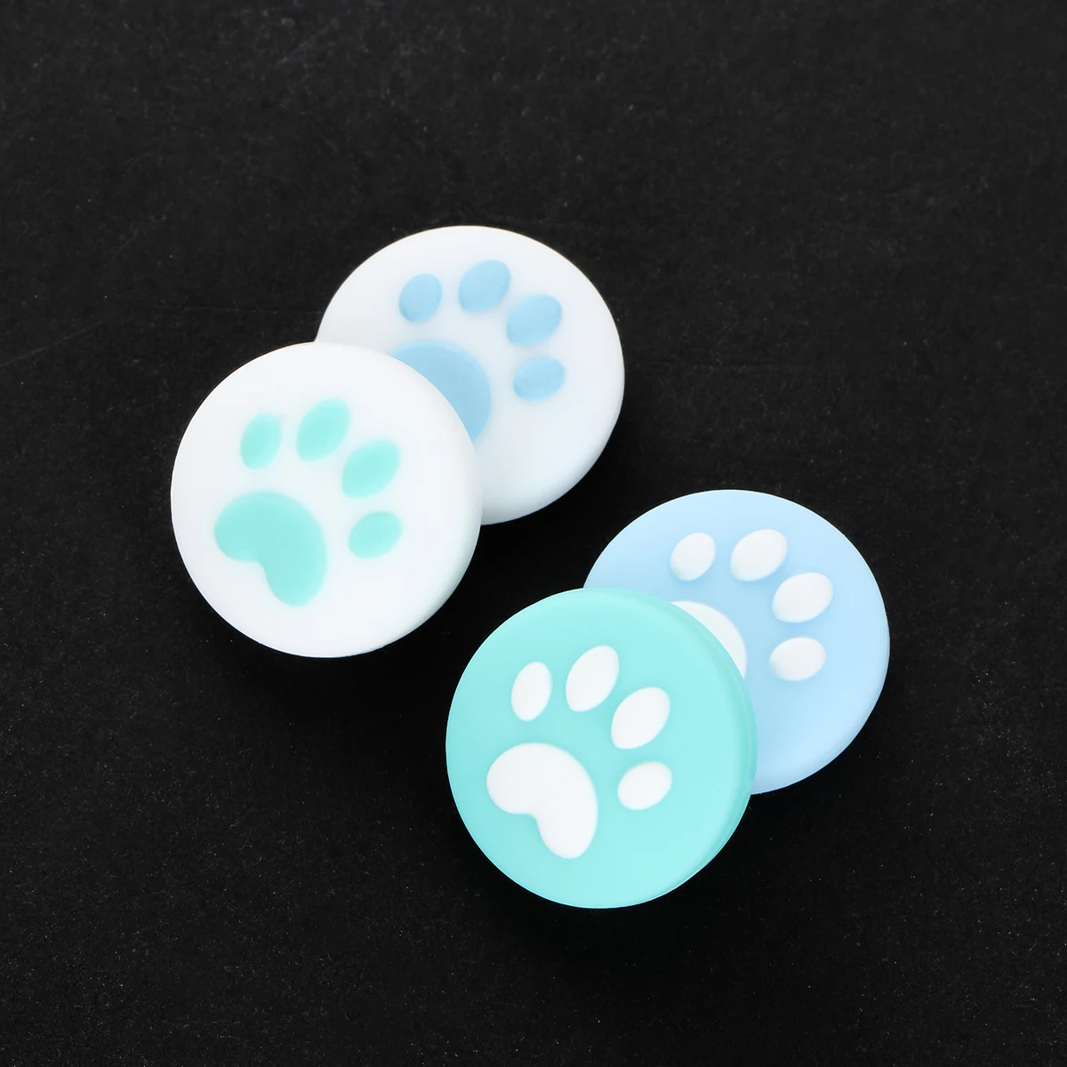 

4pcs Silicone Joystick Caps For Game Controller Thumbstick Protection Grip Cover Skin Dustproof Wear Resistant Blue Green