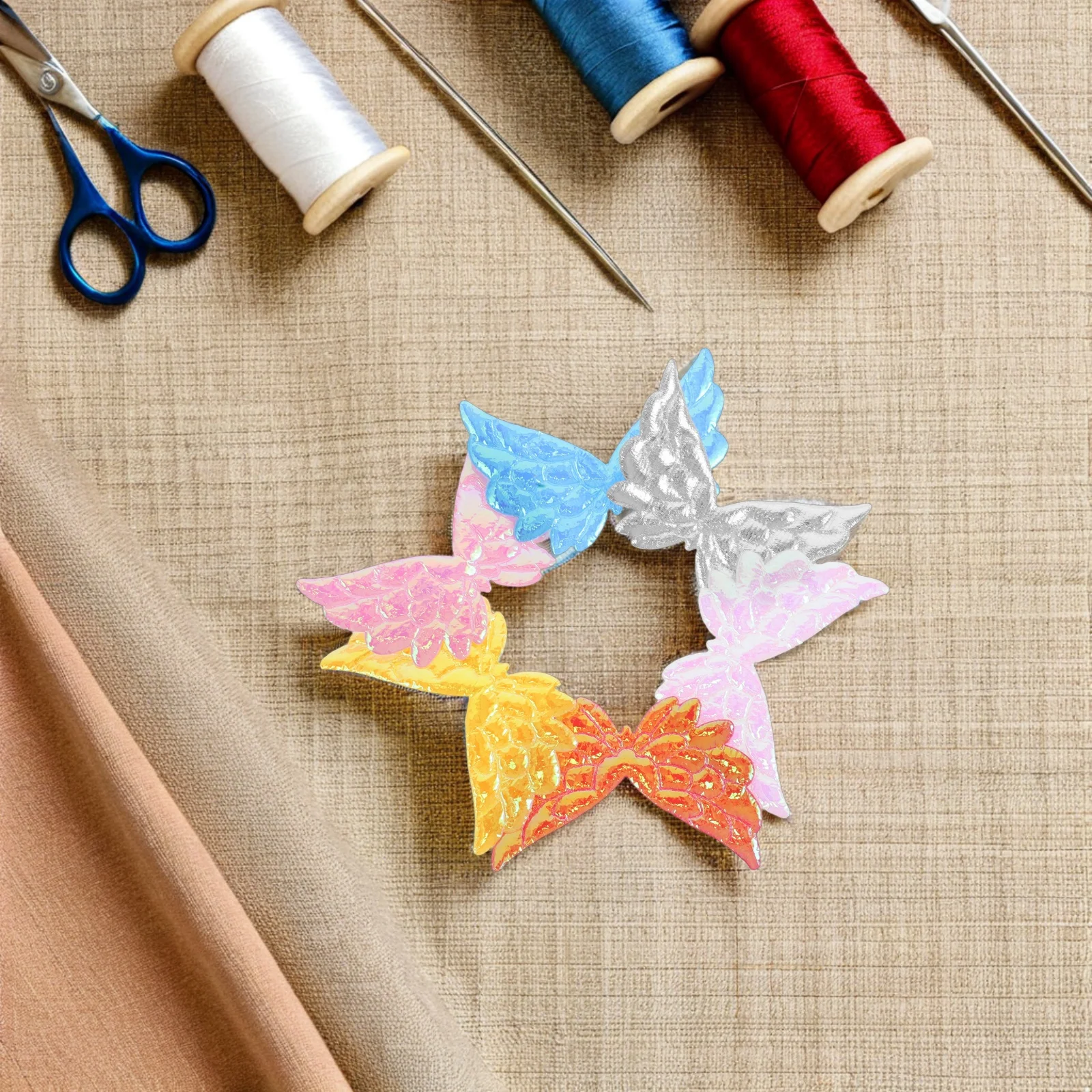 

70pcs Shiny Angel Wings: Mini Embossed Patches For Cake Toppers Hair Clips Clothing Decor Craft Diy Party Favors Kids Glitter