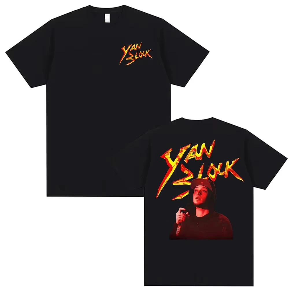 

Rapper Yan Block Album Tour Graphic 100%cotton Tshirt Unisex Oversized Fashion Hip Hop O-neck Casual Retro Short Sleeve shirts
