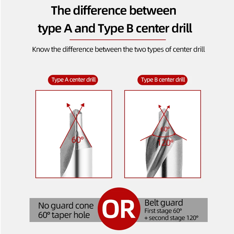 HSS  Combined center drill A type B type 60 degree M35 Countersinks Angle Bit Set 1-10mm Carbide Metal Drill Bit 1PCS