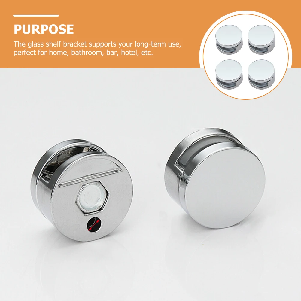 

4 Pcs Mirror Holder Brackets Wall Mount Mounting Clips Glass Support Shelf Zinc Alloy Hardware Mounts