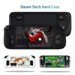 Steam Deck Case Game Console Koi Yingyang Fish Cover Hard PC Protective  Anti-Scratch Non-Slip Black Shell Case Accessories