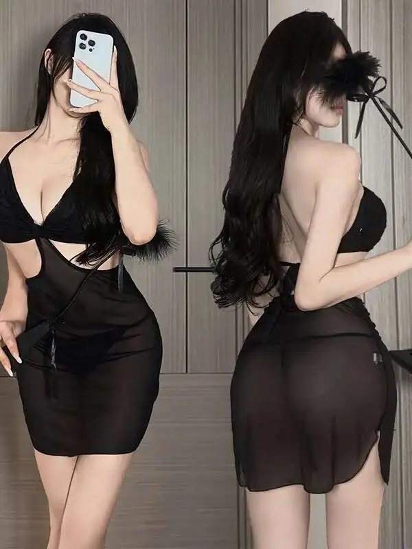 Été pur désir fille Unique évider robe verte fille élégante dos ouvert Sexy fille épicée mode Sexy coréen femmes haut T5H0