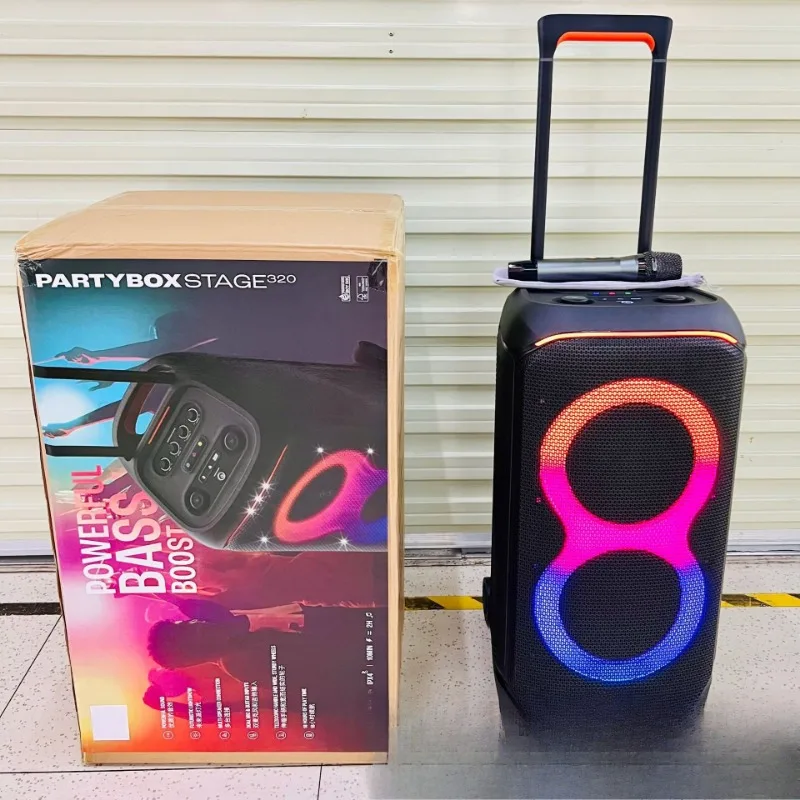 Flame light tie rod bluetooth speaker super power Karaoke party square dance audio