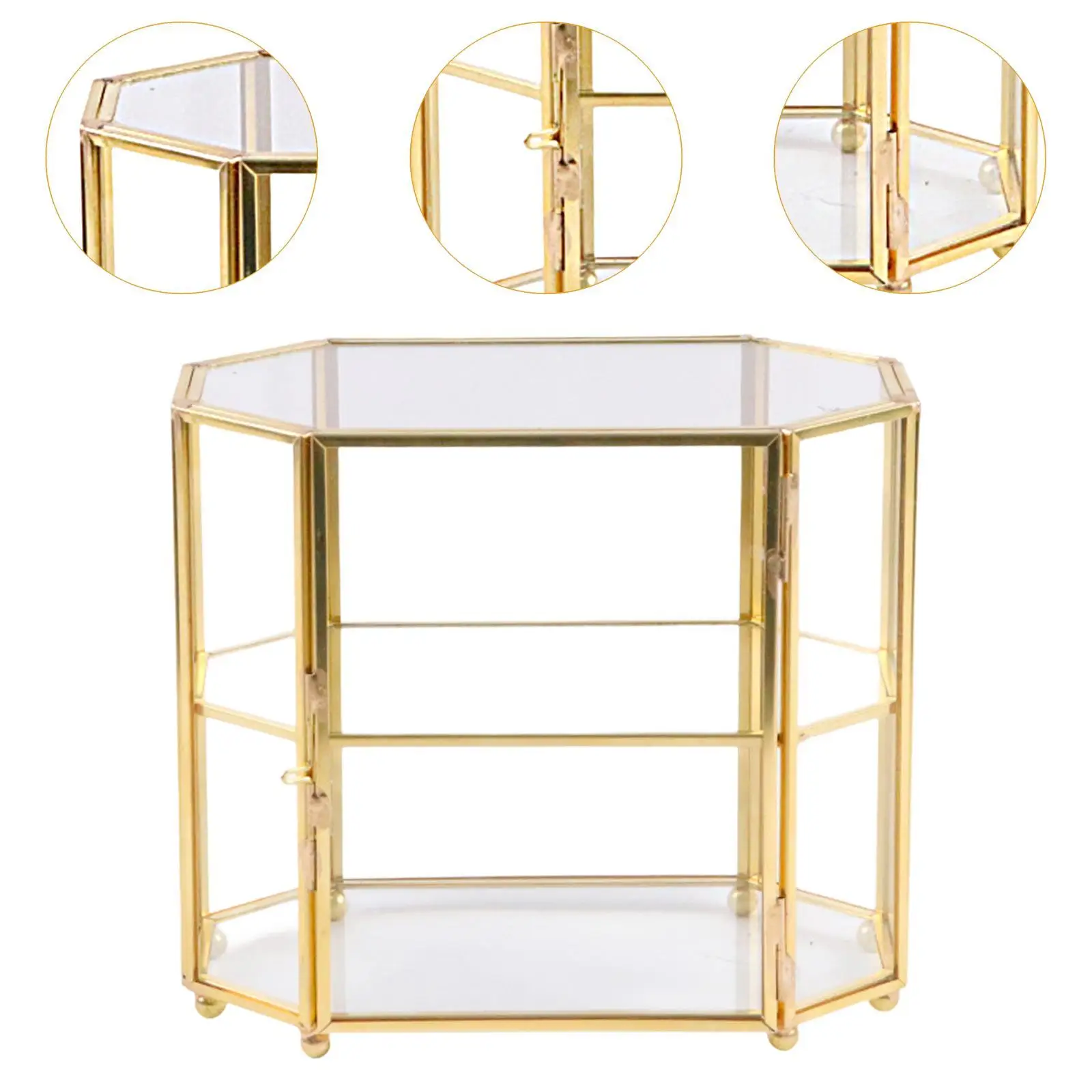 منظم مجوهرات زجاجي مع طبقات لعرض المكياج والعطور #5