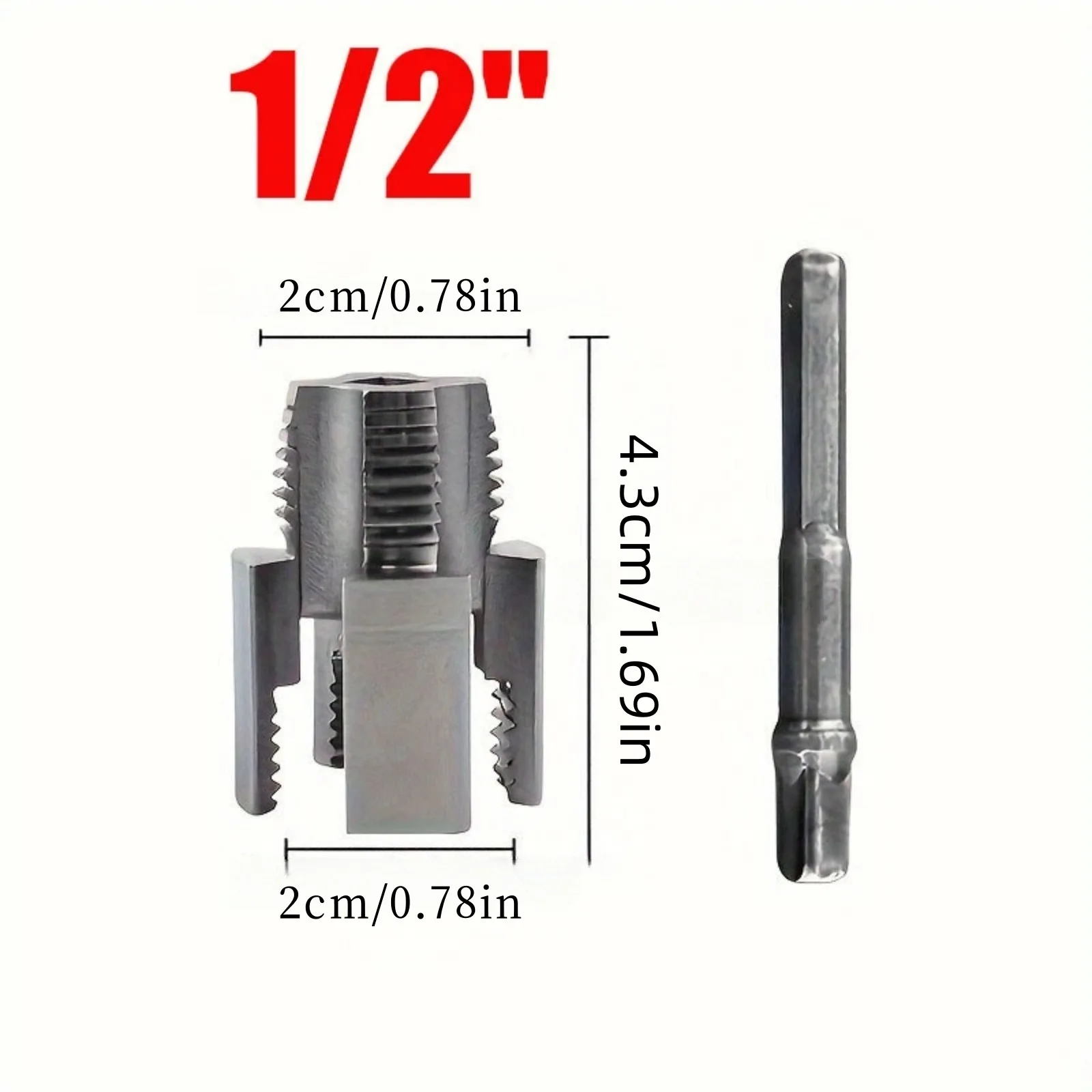 1PC Dual-Function PVC PPR Pipe Threading Tool 1/2 3/4 Inch Internal External Thread Cutting Rethreading Hex Shank