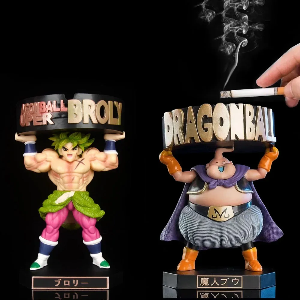 Dragon Ball Anime Mobile Character Ashtray Table Decoration Model Toy Majin Buu Broly Handmade Character Toy Christmas Gift