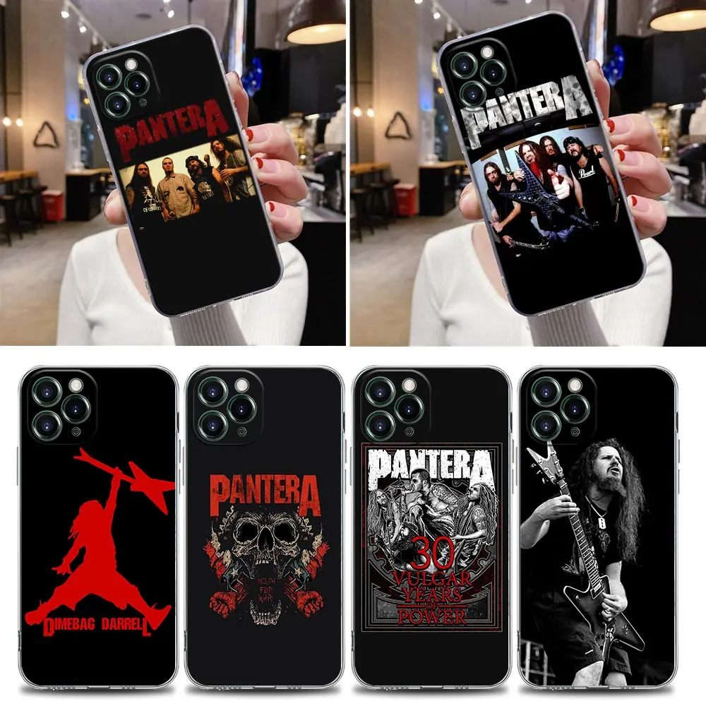 

Clear Case For iPhone 16 15 14 13 12 11 Pro Max Mini Xs XR 8 Plus Dimebag Pantera Rock Band Darrell Cover For iphone 16 Pro Case