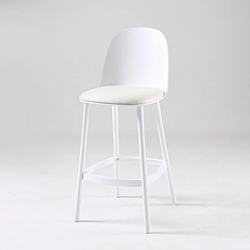 Nordic modern simple bar chair home creative high stool backrest Internet celebrity bar chair front desk plastic island chairs