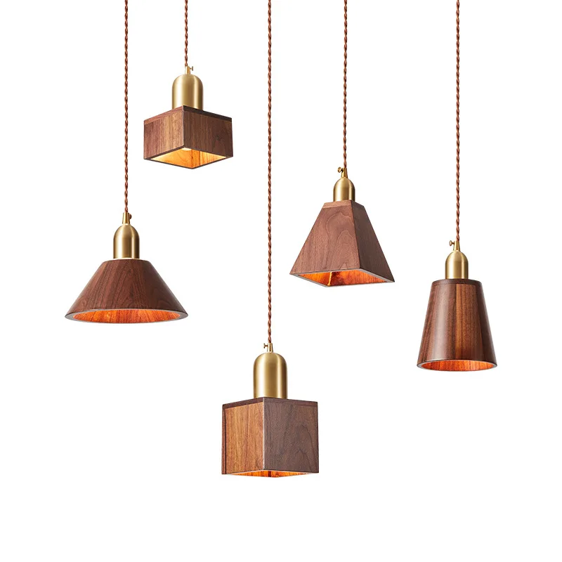 

wind log modern simple brass small chandelier retro tea room restaurant cafe dining table bedside