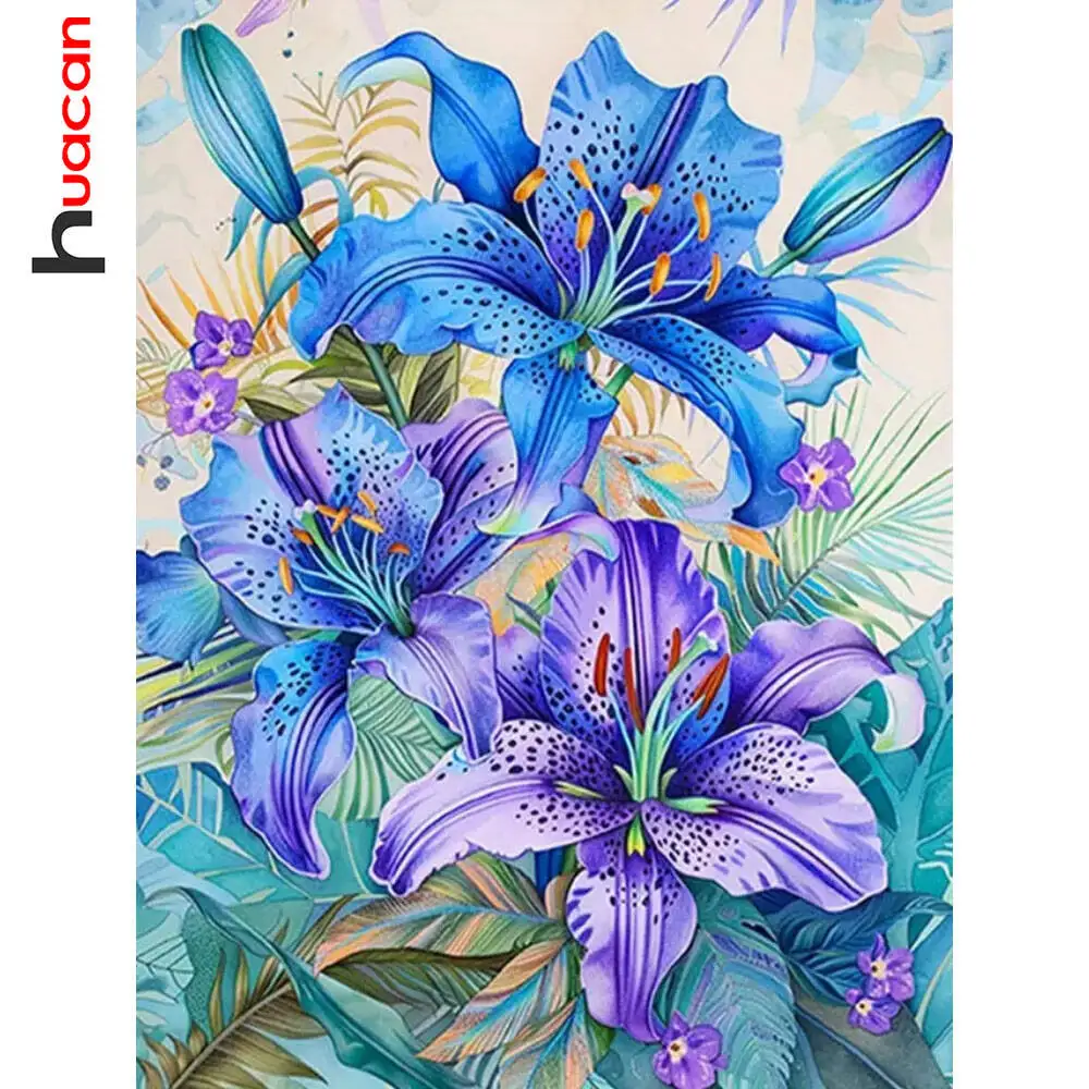 Huacan Neues 2025, Diamant-Malerei, Kunst, Blume, 5D, DIY, voll, quadratisch, rund, Mosaik, Stickerei-Set, DIY-Hobby-Dekor
