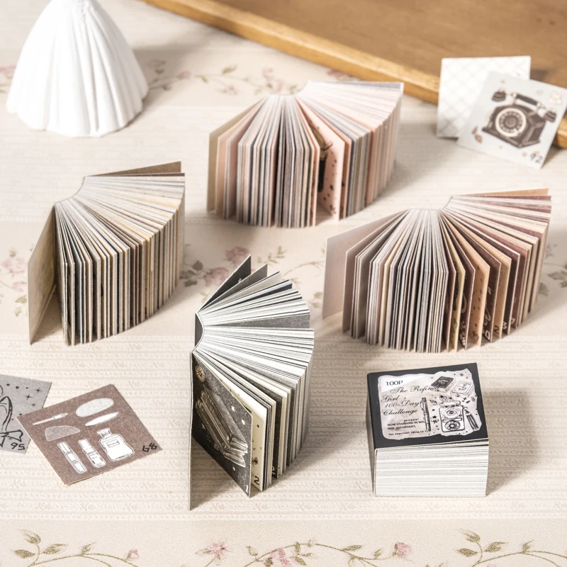 Card Lover 100 stuks [100 dagen check-in-serie] Sticky Notes Lichtgewicht schrijfpapier Sweet Home Bezoek Outfit Research