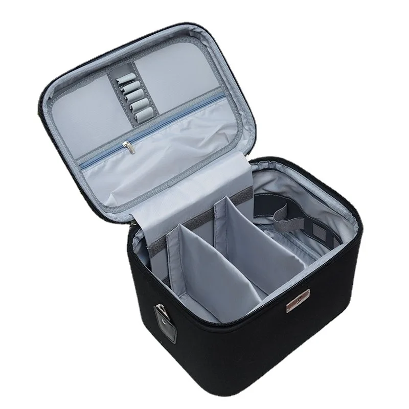 Waterproof nylon cosmetic case multi-layer large-capacity handheld shoulder cosmetic storage and organization bag