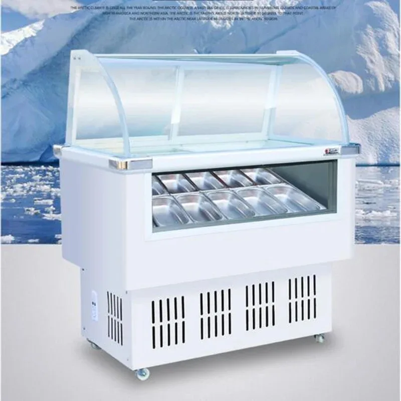 2025New Hot Selling Commercial Large Capacity Ice Cream Display Cabinet Freezer Popsicle Display Cabinet There Are Four Colors
