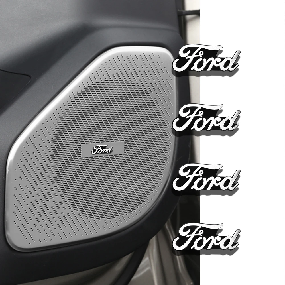 2/4Pcs Car Sudio Speaker Badge Stereo Emblem Sticker Styling Accessories For Ford Focus Mk2 MK3 MK7 Fiesta Ranger Mustang STLine
