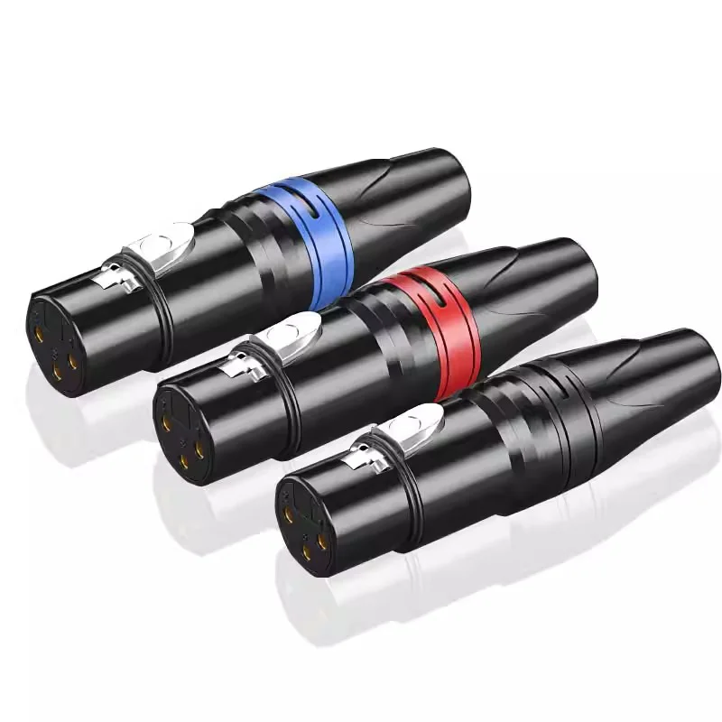 10Set/3 Pin Three Core XLR Male Female Joint Connector Right Angle Microphone Video Audio Magnetic Anti-magnetic Plug