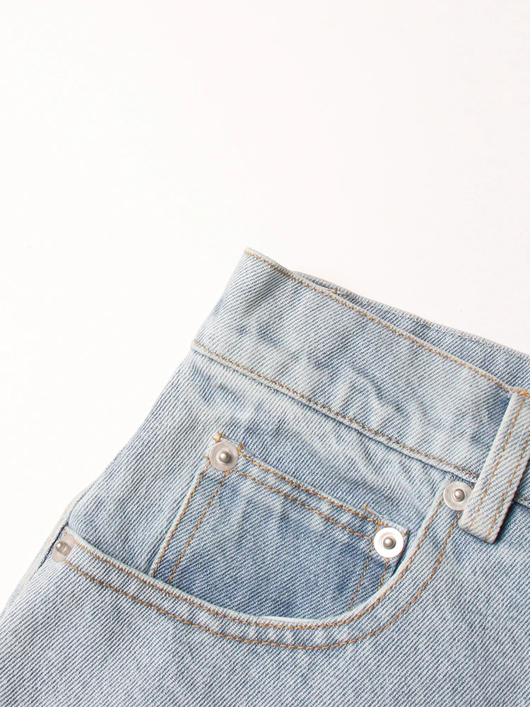 GYMAMAZES Denim Spliced Diamonds Skirts For Women High Waist Patchwork Pockets Temperament Vintage Skirt Female Fashion Clothing