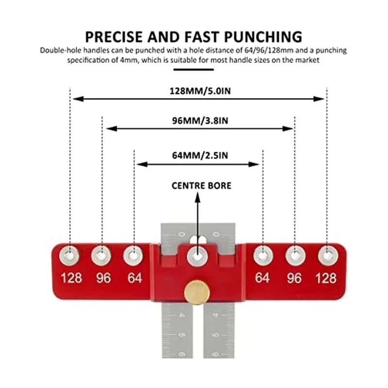 

【Best Selling】Cabinet Hardware Jig,Alloy Cabinet Handle Jig,Adjustable Drill Template Guidetool,For Installation Of Door Drawer