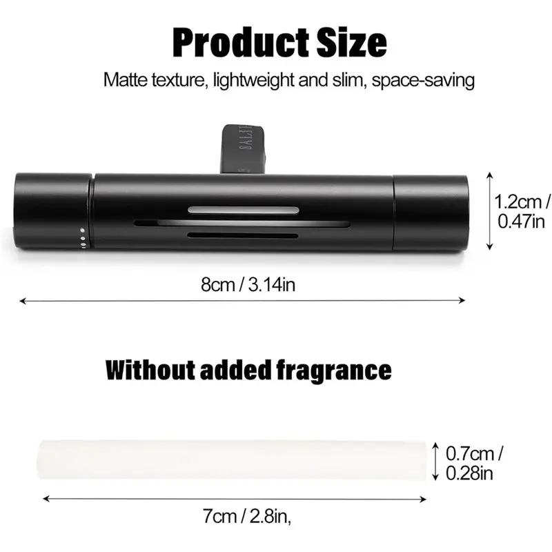 Deodorante per ambienti con 15 bastoncini di ricarica, clip di sfiato per diffusori di oli essenziali per auto da 2 pezzi per autoveicoli, diffusore di profumo di aromi