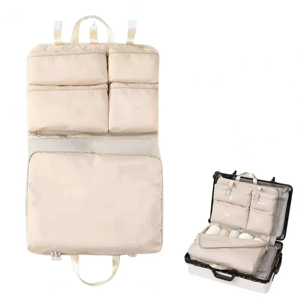 

Wrinkle-resistant Packing Cube Capacity Hanging Packing Cube Storage Bag with 5 Compartments Zipper Closure Machine for Easy