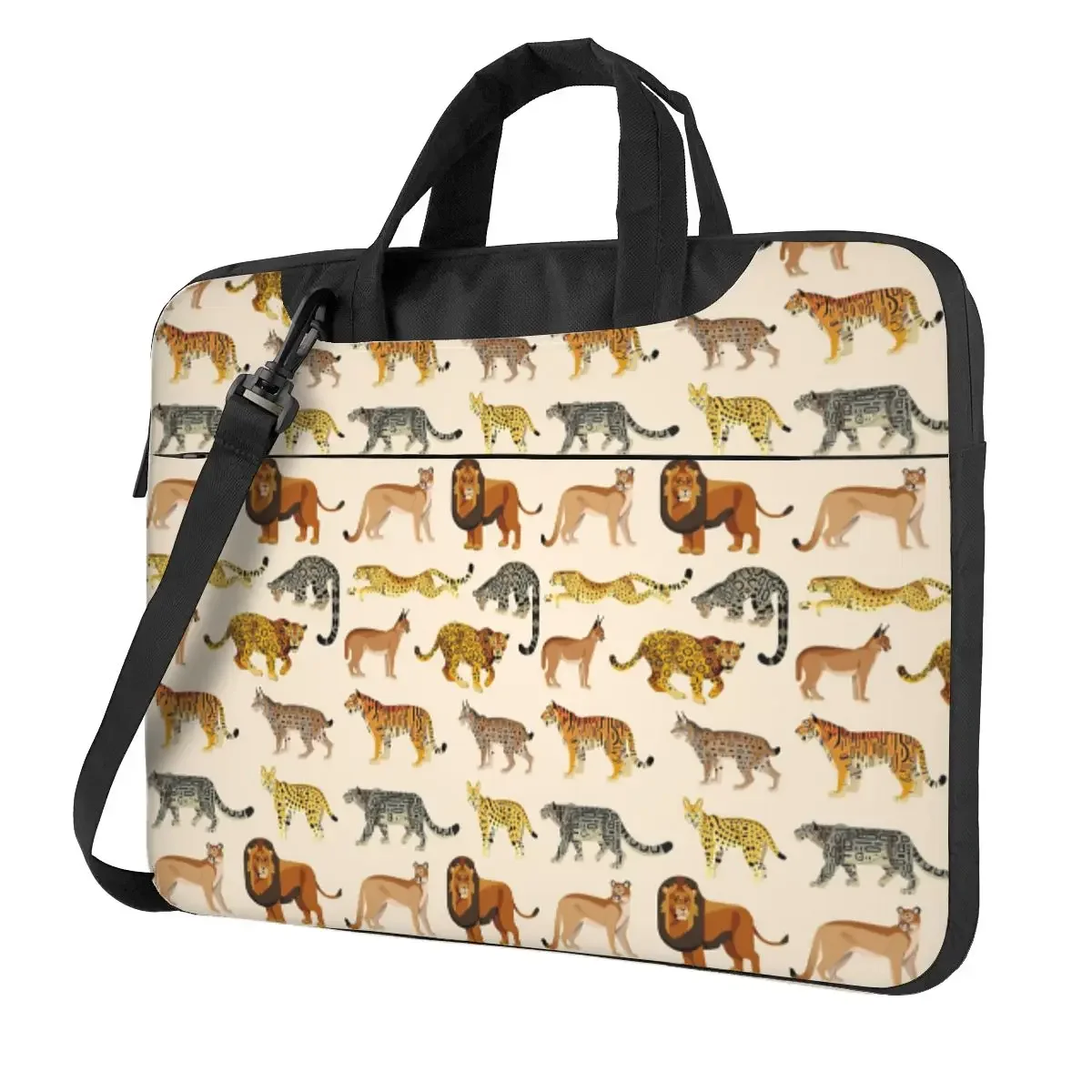 

Wild Cats Pattern Crossbody Laptop Bag Case Computer Bag Resistant Protective Notebook Pouch for Macbook Pro Lenovo
