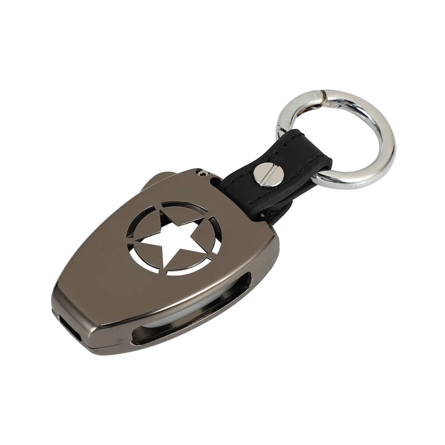 A76T-Car Key Chain Case Shell Ring Cover Protector Holder For Jeep Wrangler JK 2008-2017 For Jeep Compass 2008-2015 Patriot 2011 view 4