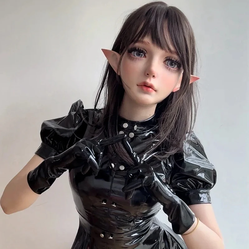 BJD الراتنج نصف رئيس/أقنعة الرأس الكامل Kigurumi عيون كروسدريس تأثيري انمي ياباني دور لوليتا أقنعة عيون وشعر مستعار