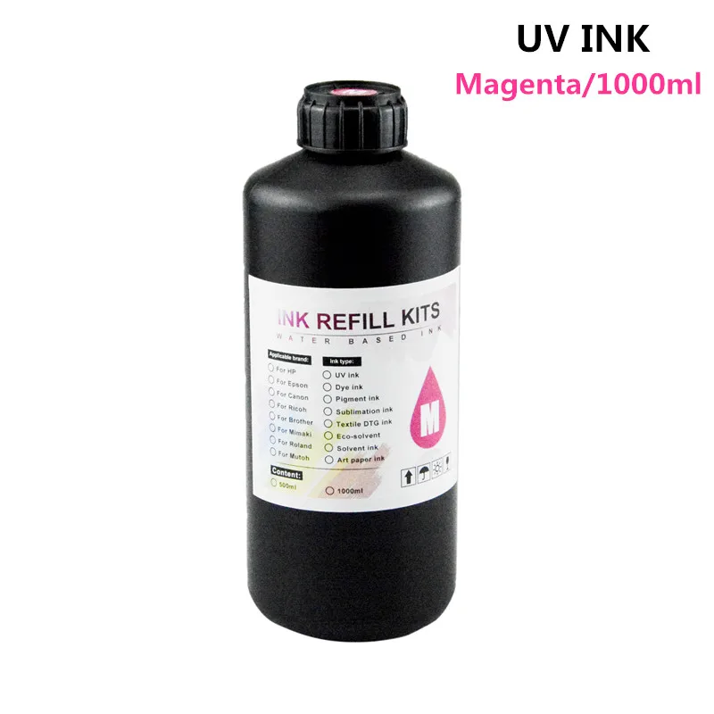 UV-harte Tinte 1000 ml UV-Tinte für Epson XP600 TX800 XP-600 L800 L805 L1800 R290 R300 1390 1400 1410 1430 DX5 DX7 DX10 UV-Drucker