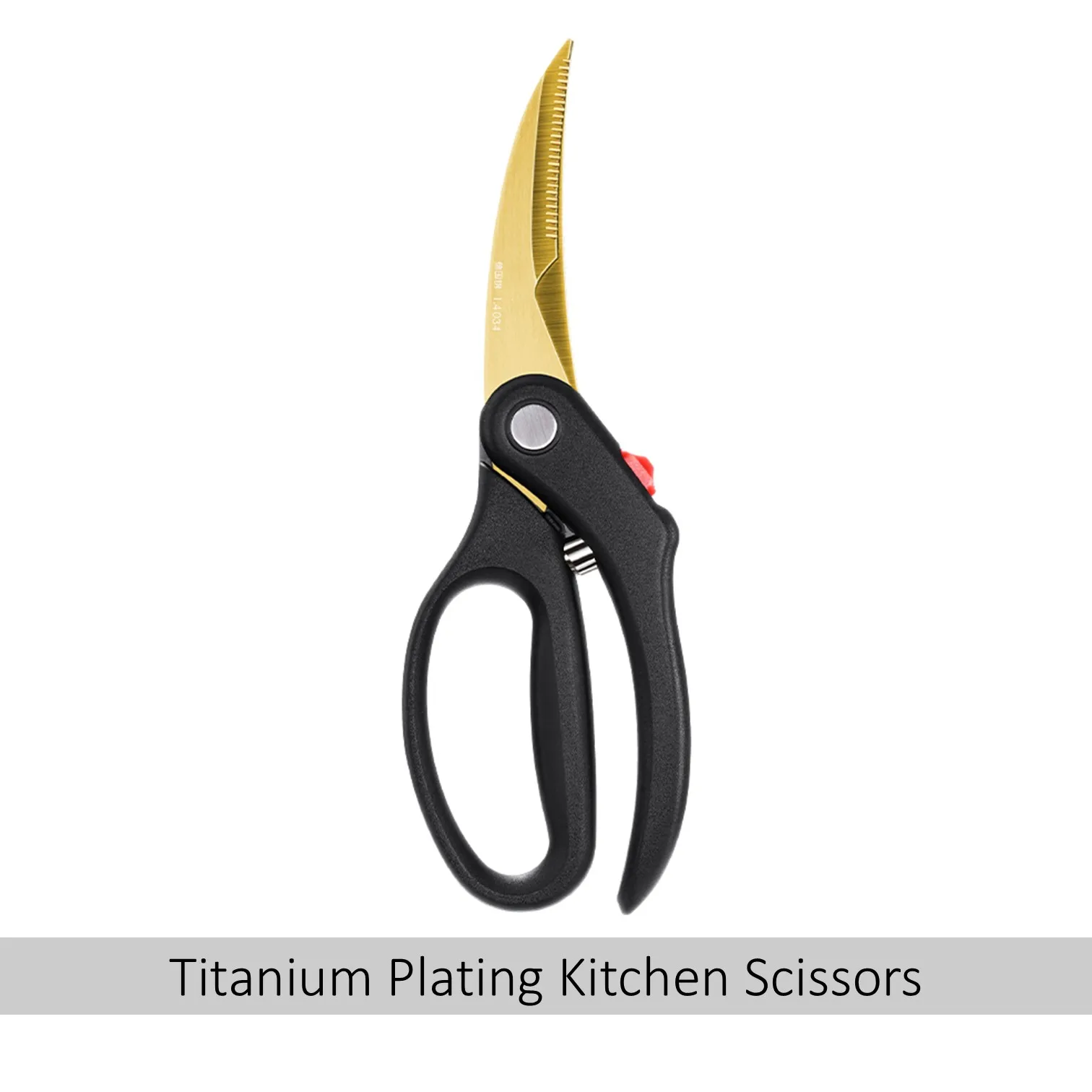 

LFGB Certificated Titanium Plating Kitchen Scissors Ultra Sharp Blade Chicken Fish Meat Vegetable Cutter Labor Saving Tool