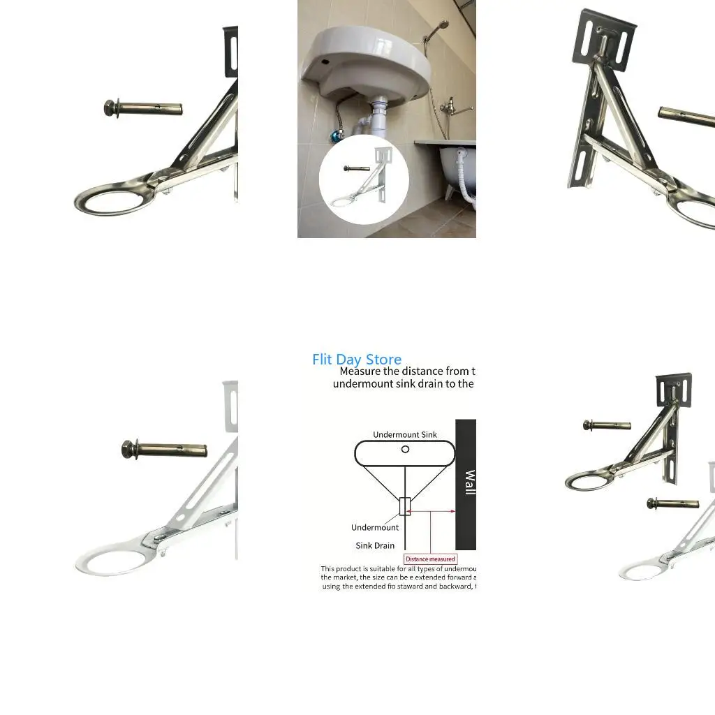 F92C Reinforced Metal Washbasin Bracket Prevents Dropping in High Bathrooms