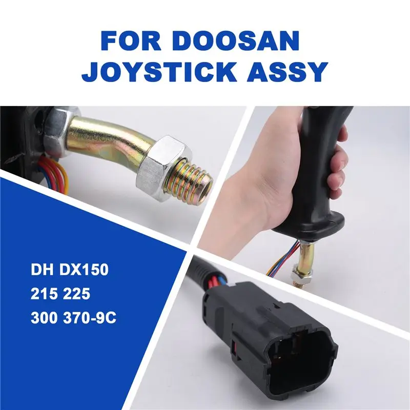 [NEWA08R】 3 Buttons Excavator Joystick Assy Handle Gears With Dust Cover For Daewoo Doosan DH DX150 215 225 300 370-9C