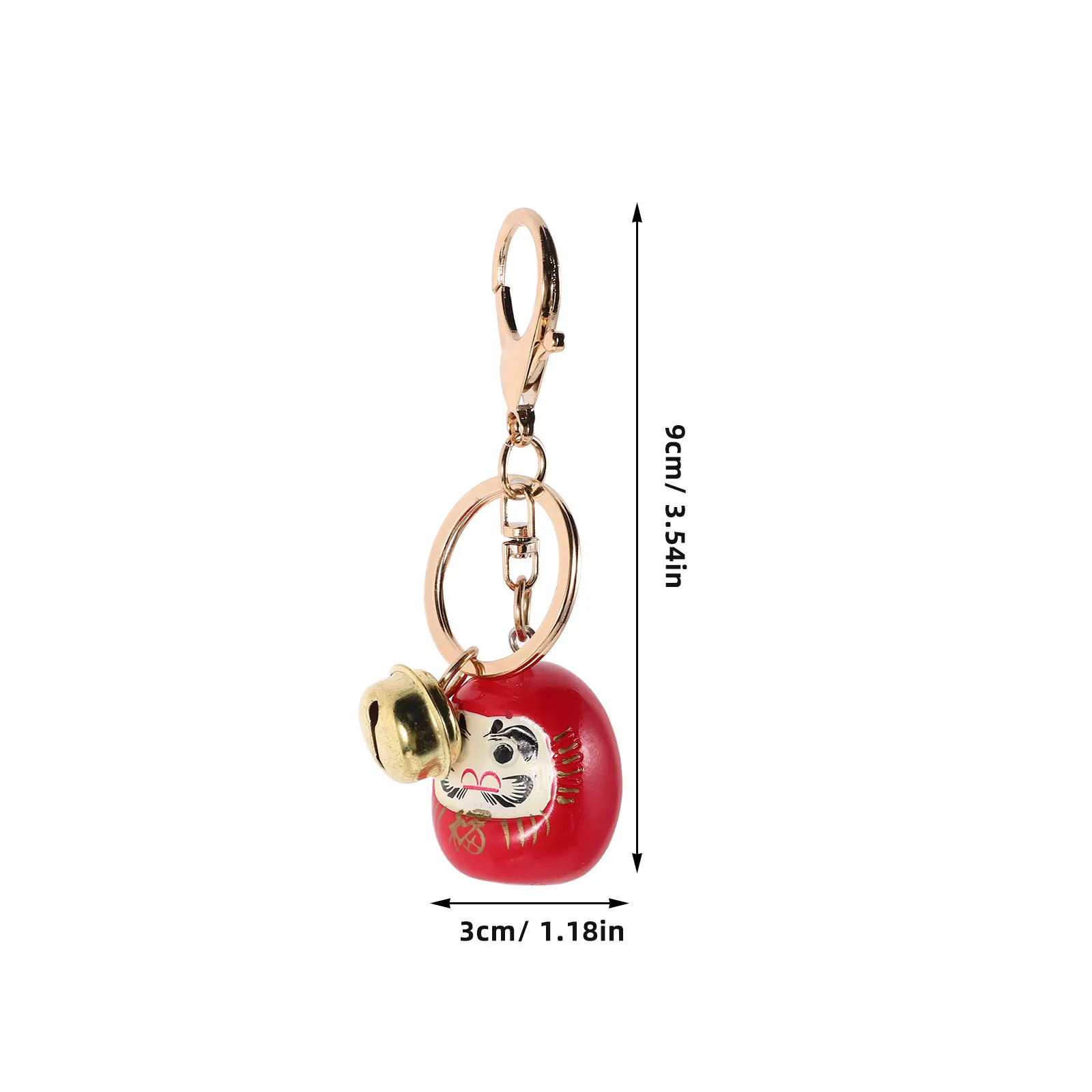 Daruma Keychain Japanese Good Luck Pendant Beautiful Charm Bag Key Ring Lucky Accessories Japan Keychain Good Luck Charms view 6