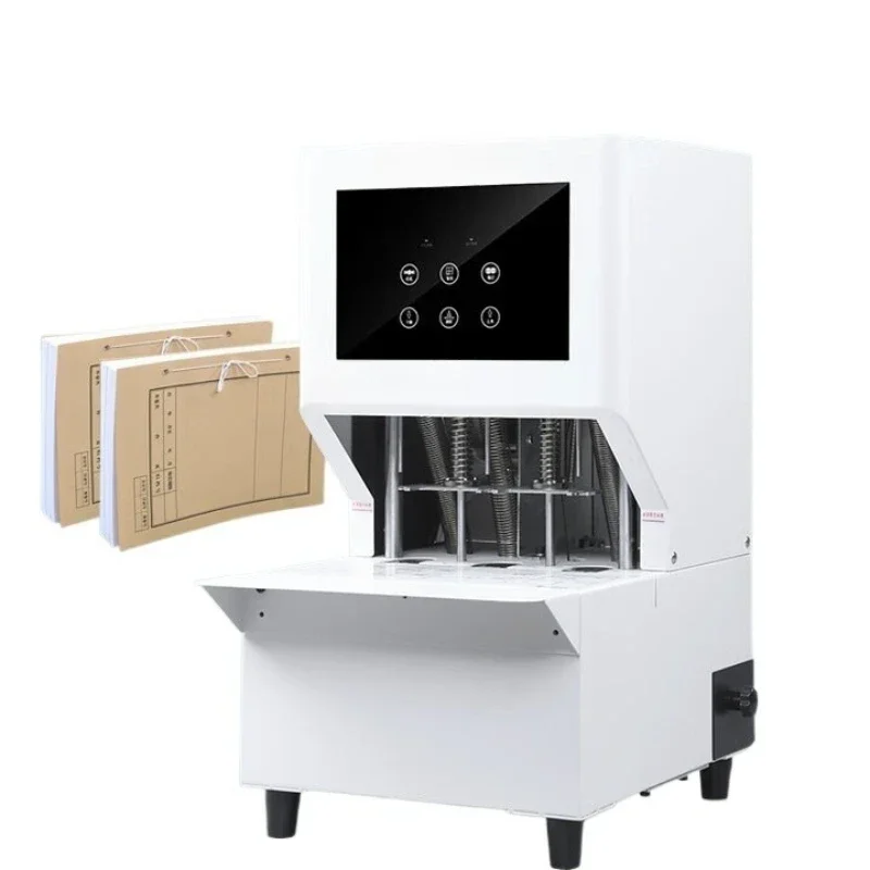 Three-hole automatic punching and threading CX-56 line binding machine Financial certificate file binding, white