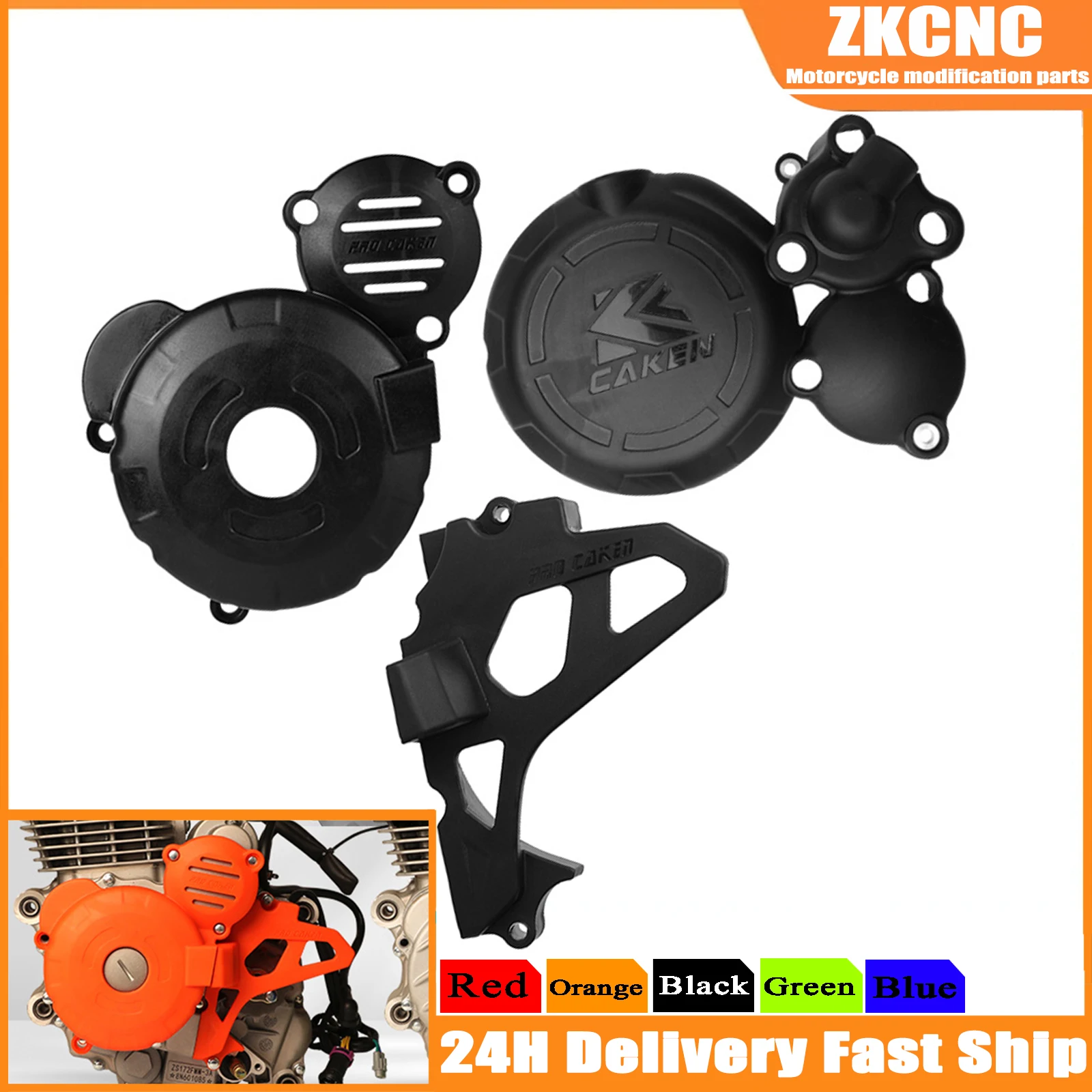 Motorcycle Clutch Guard Water Pump Cover Engine Ignition Protector For ZongShen NB300 CBS300 HENGJIAN ZUMA AJ1 KEWS GUIZUN Parts