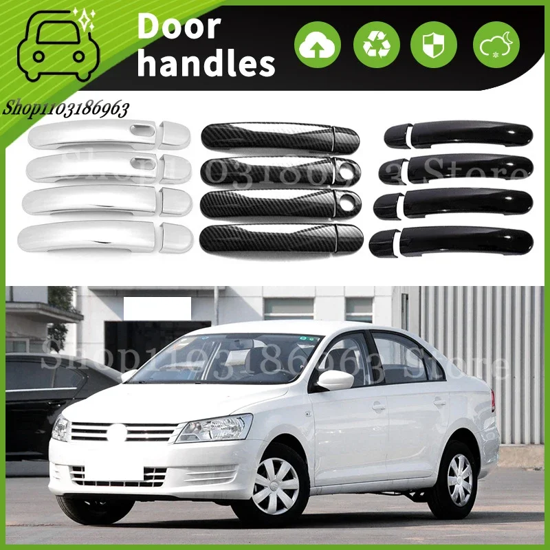 

For volkswagen Santana 13-15 Gloss Black Chrome Car Door Handle Cover Trim Styling Accessories Car Stickers Auto Accessories