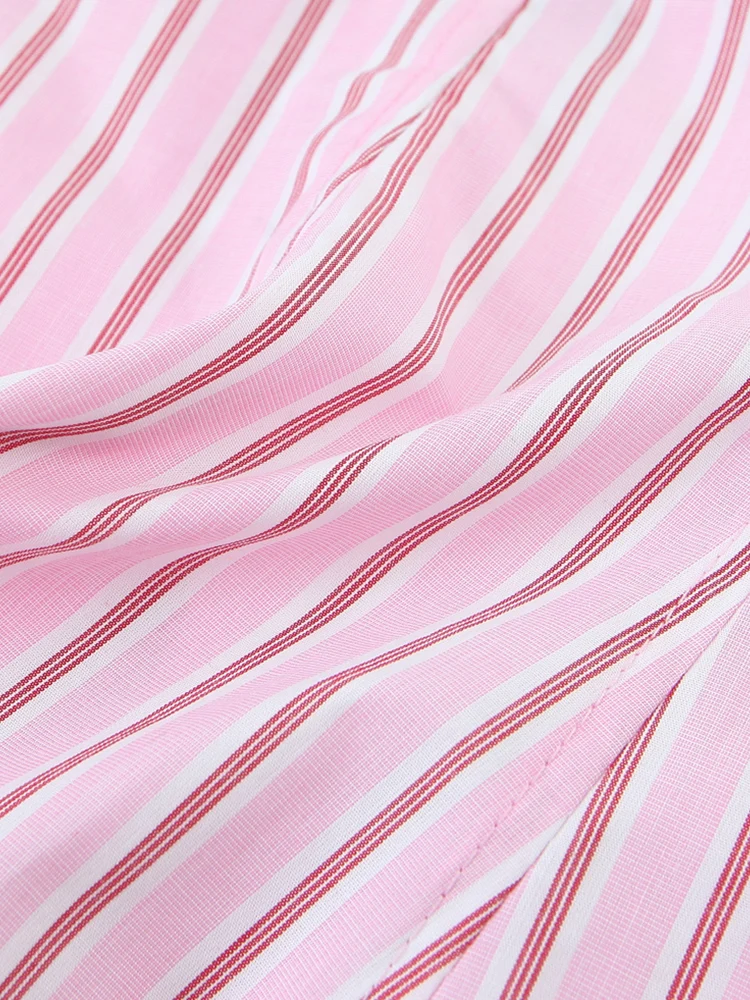 KUCLUT 여성 패션 핑크 스트라이프 백리스 사이드 지퍼 코르셋 Camis 빈티지 얇은 스트랩 v 넥 여성 세련된 레이디상의