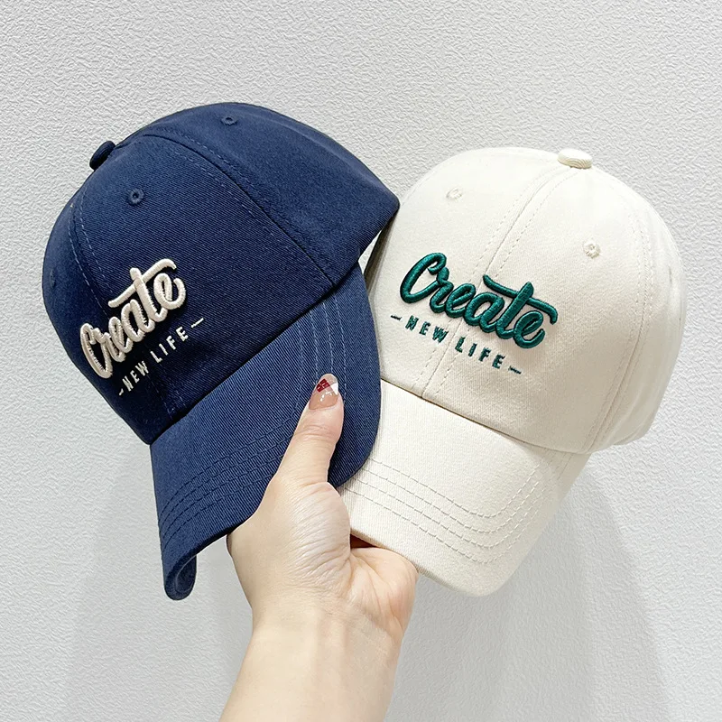 Hat Women\'s Summer Fashion Brand Embroidered Letter Baseball Hat Korean Version Showy Face Small Fashion Sunshade Soft Top Duck