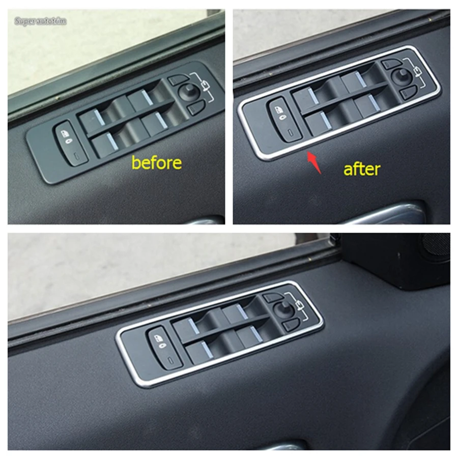 Car Inner Door Window Lift Button Control Switch Panel Cover Trim Fit For Land Rover Discovery Sport 2015 - 2023 ABS Accessories