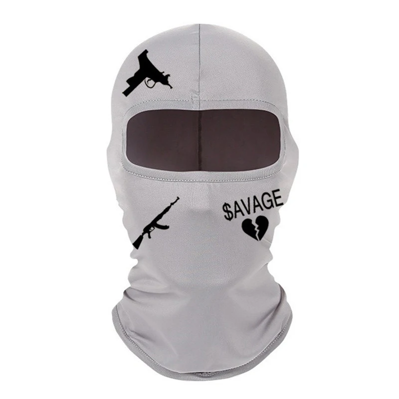 Outdoor cycling windproof, sun proof, breathable neck protection, hot stamping printed ice silk headgear, milk silk ski mask