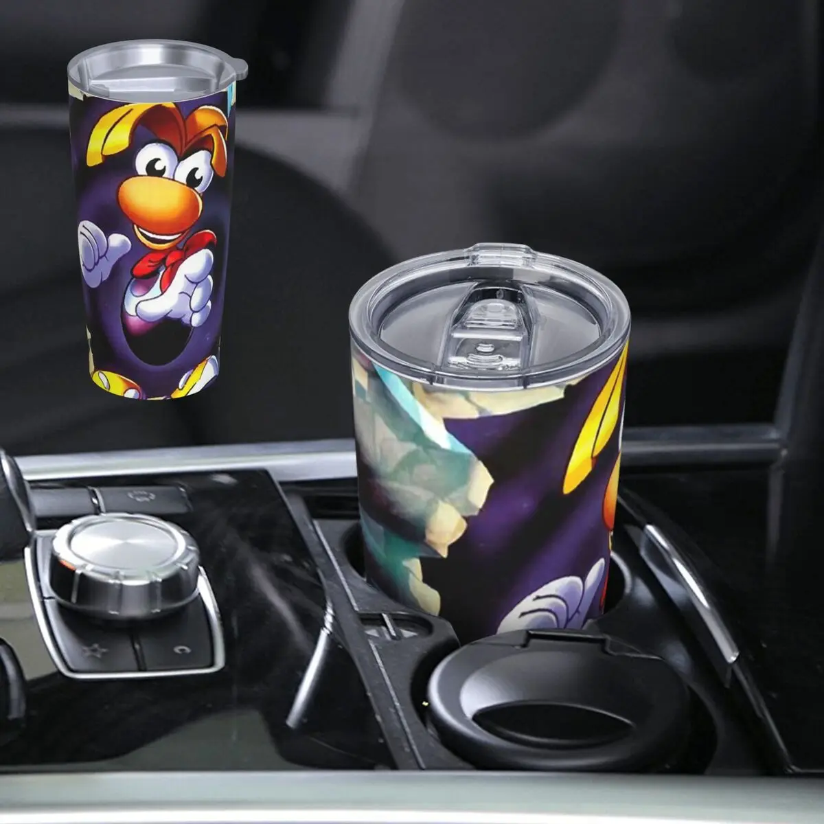 Black Vintage Retro Rayman Legends Graphic Stainless Steel Tumbler Vacuum Insulated Mugs Thermal Cold Cup Straws With Lid 20oz
