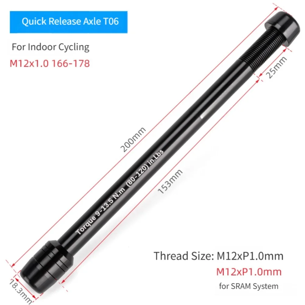 Alloy Bicycle Thru Axle M12x1.5 M12x1.75 For Indoor Trainer Conversion Kit With Spacers Hex Socket Secure Fit for Mountain for