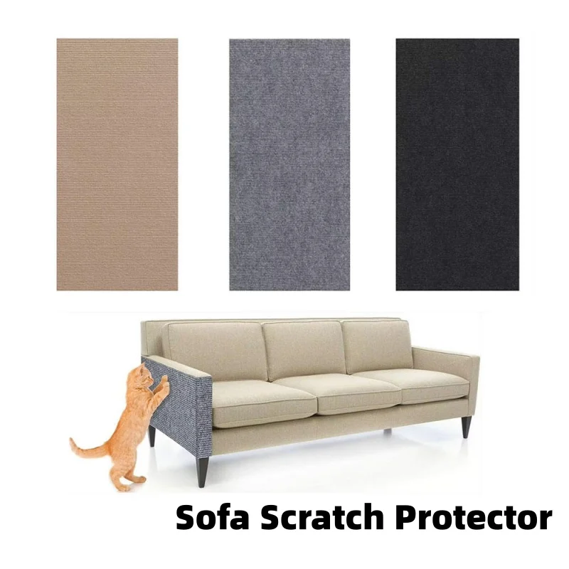 Trimmable Self-Adhesive Cat Scratch Mat Furniture Sofa Protector Durable Felt Scratching Pad Wall Mounted Cat Scratcher Carpet